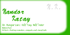 nandor katay business card